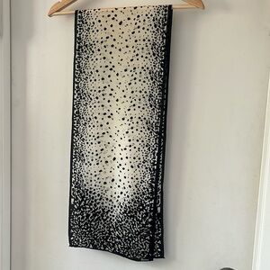 Vera Neumann Vintage Silk Scarf Black & White Long